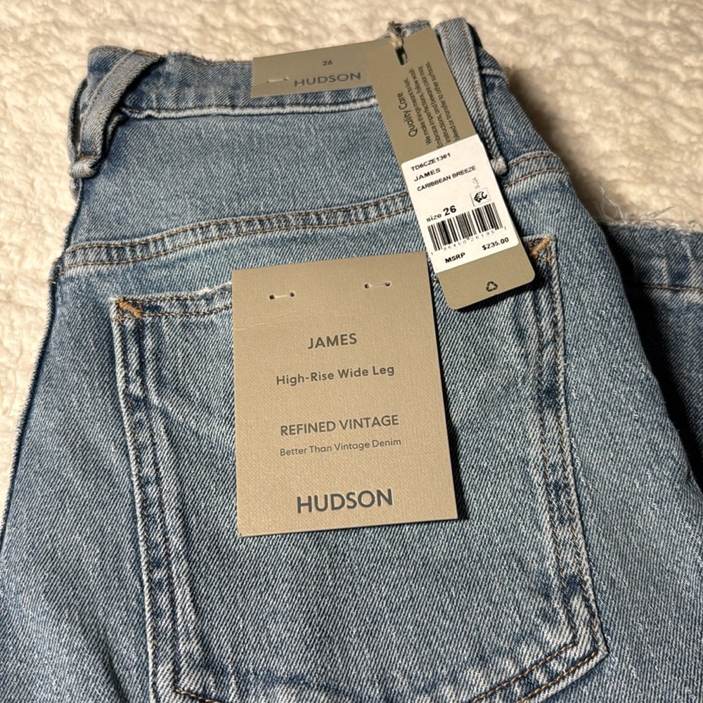 NWT Hudson Size 26 Women's James High Rise Wide Leg Jeans: Caribbean Breeze - Picture 7 of 16